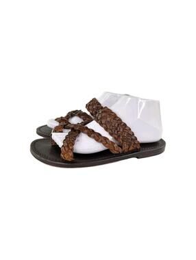 Saint Laurent Neil braided leather sandals US 8.5 brown Woven Toe Loop Shoes